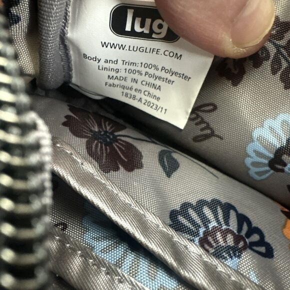 Lug Coupe XL Convertible Crossbody Bag Gray Metallic Quilted Double Zip Travel - Picture 9 of 13